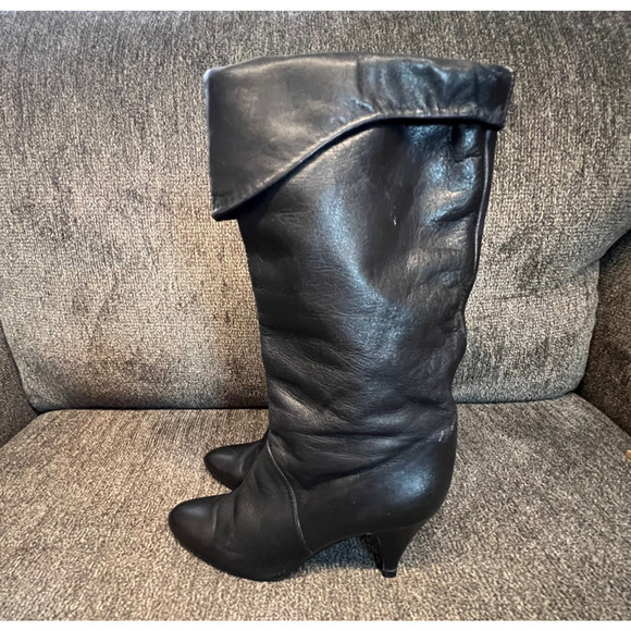 Mister Shoes Black Knee Boots By Markon Footwear Size 5 Classic Witchy Pirate - Picture 6 of 8
